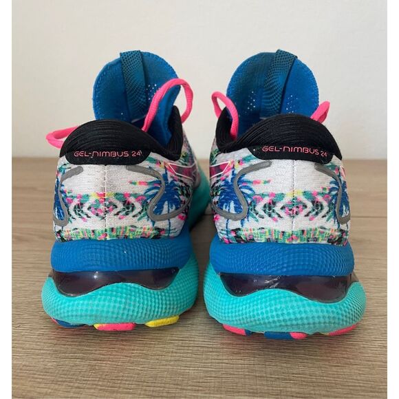 ASICS Gel-Nimbus 24 Running Shoes Women 9.5 Multi Tropical‎ Print Streetwear Y2K - Picture 8 of 11